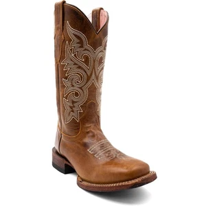 Ferrini Damen Mae braun eckige Zehenpartie Westernstiefel - Bild 1 von 6