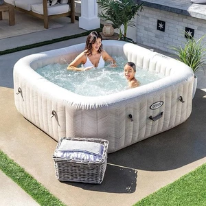INTEX Whirlpool Chevron Deluxe Pure SPA Salzwasser 175x175cm 4 Personen + APP - Bild 1 von 7