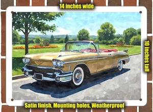 Metal Sign - 1958 Cadillac Eldorado 2 AI Watercolor - 10x14 - Picture 1 of 1