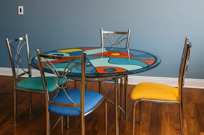 Juego de comedor vintage Art Deco Revival 1970 Foto 1 de 4