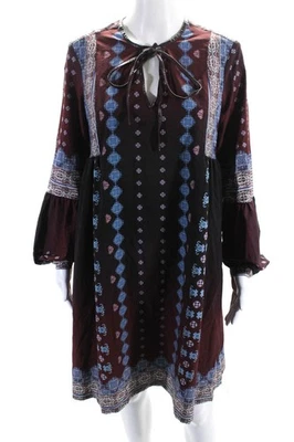 Vestido túnica de mujer Clover Canyon estampado batik manga larga multicolor talla M Foto 1 de 4