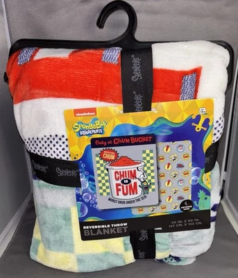 Officially Licensed SpongeBob SquarePants "Chum is Fum" Reversible Throw Blanket - Image 1 of 4