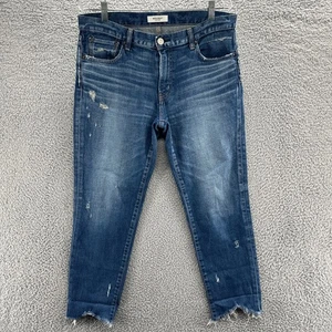 Moussy Vintage Jeans Damen 31 Blau Chew Hem Cropped Capri Japanese Denim Jeans - Bild 1 von 12