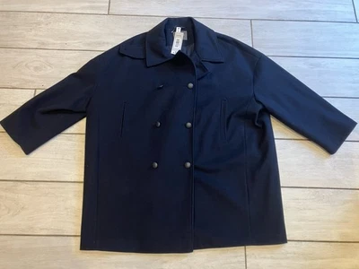 George Asda Women’s Winter Coat - Blue / Navy - 6 Button Front - Size 24 NEW - Image 1 of 3