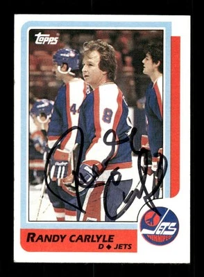 1986-87 Topps Hockey 144 Randy Carlyle signed auto autograph 01 BXCP33 - Image 1 of 2