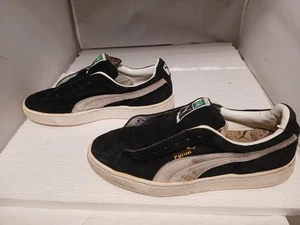 Vintage 1994 Puma Suede Classic Black Tennis Shoes Sneakers Men Size 8.5 PB0604 - Picture 1 of 17