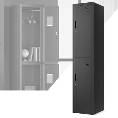 71"x 15"x 17" 2 puertas armarios de almacenamiento de metal con cerradura 3 espacios separados con espejo Foto 1 de 4