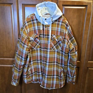 Legendäre Whitetails Camp Night Berber gefütterte Flanellhemdjacke mit Kapuze 2XL  - Bild 1 von 16