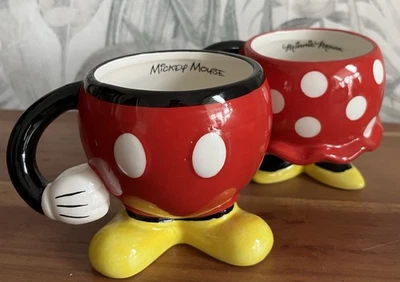 Disney Parks Mickey Mouse and Minnie Bottoms Pants Legs Coffee Mug Cup Set Of 2 - Image 1 of 4