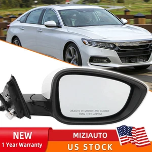 White Right Passenger Side Mirror 3Pin Manual Folding For Honda Accord 2018-2022 - Picture 1 of 8