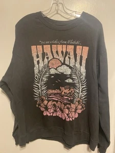 Hollister Hawaii Waikiki grau Sweatshirt Junior Größe Small Logo gebraucht - Bild 1 von 3