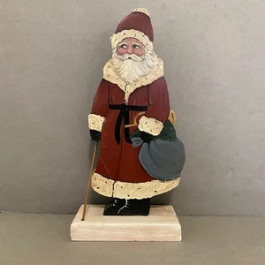 VTG. Eldercraft 9.5" Hand Painted Wood Santa Claus Figurine ~ Made in W.VA. 1992 - Picture 1 of 12
