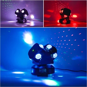 Moving Head DJ Light DMX 512 Strobe Lighting LED with Sound Activated Party R... - Picture 1 of 7