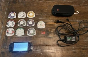 Black Sony PSP-1001 PlayStation Portable- 10 games, Charger, 2gb SD Card, case - Picture 1 of 6
