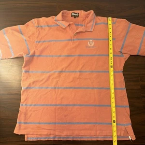Men’s Vintage Ashworth Polo Heavy Pima striped Coral Salmon Pink Peach Xxl - Picture 1 of 5