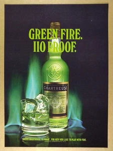1973 Chartreuse Likör 'Green Fire. 110 Proof' Vintage Printanzeige - Bild 1 von 1
