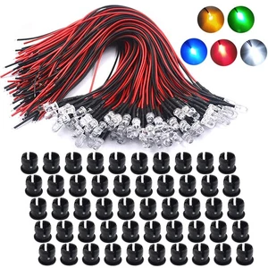 Diodos emisores de luz LED precableados de 12 voltios 5 mm, diodos de luces micro LED para M... - Imagen 1 de 6