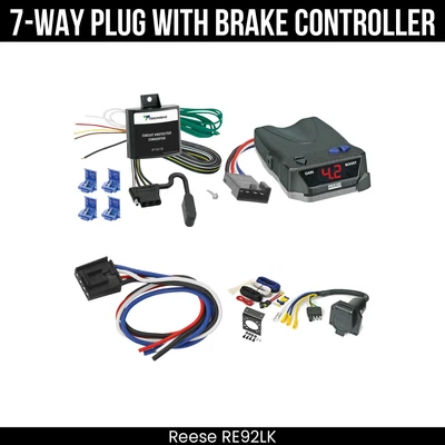 Autocaravana Reese cableado de 7 vías + control de freno para camioneta Nissan D21 86-94 carrocería dura 88-97 Foto 1 de 4