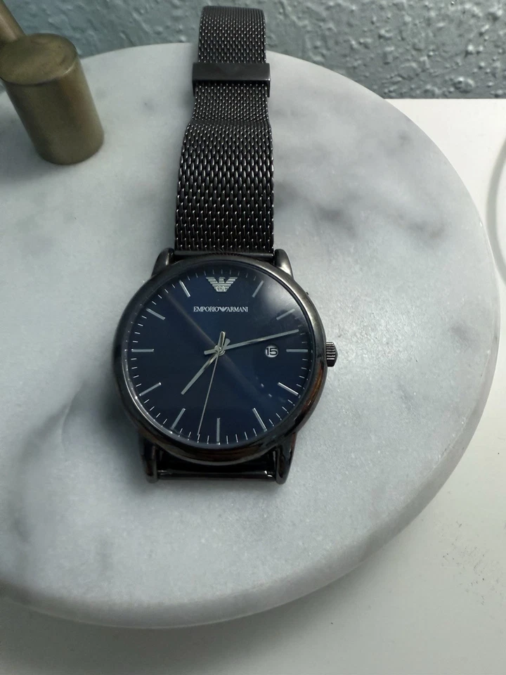 Relógio masculino Emporio Armani prata aço inoxidável quartzo - Imagem 1 de 3