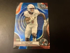 Bowman University’s Best Blue Refractor #62 CJ Baxter Rookie RC 2024 Texas/149 - Imagen 1 de 3
