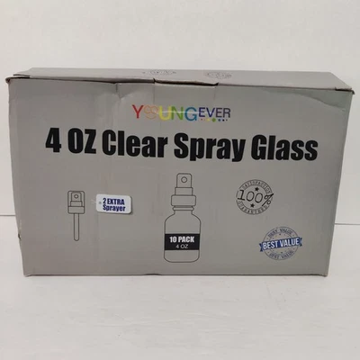 Paquete de 10 botellas de spray de vidrio ámbar de 120 ml 4 oz con pulverizador de niebla fina Foto 1 de 4