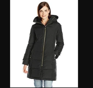 Calvin Klein Women's Mid-Length Down Jacket Puffer Coat with Hood Black Size XL - Picture 1 of 12