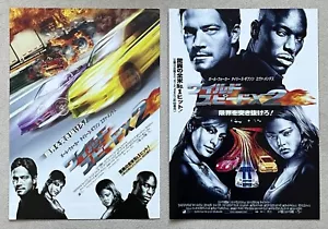 The Fast and the Furious 2(set of 2) japan Chirashi movie flyer mini poster B5 - Picture 1 of 2