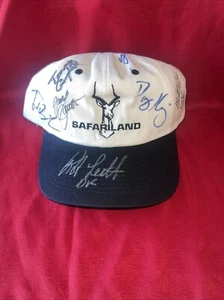 Safari Land Trucker Hat Cap Mens White & Black Signed Adjustable Embroidered - Picture 1 of 8