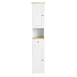 SoBuy Armario Alto de Baño Estante de Baño Armario de Baño Mueble de Baño Blanco Natural FRG236-WN - Imagen 1 de 6