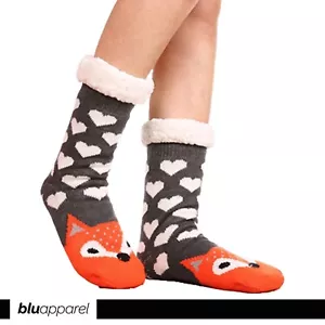 Animal Christmas Plush Slipper Socks Novelty Women Girls Gifts Comfy Non Slip - Picture 1 of 31