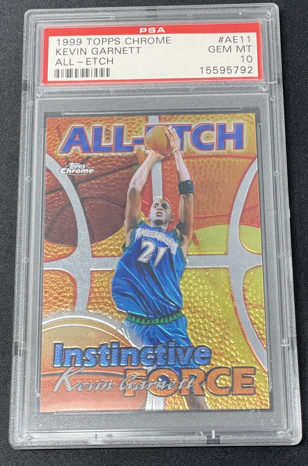 1999 Topps Chrome All-Etch Instinctive Force Kevin Garnett AE11 PSA 10 GEM MINT! - Image 1 of 3