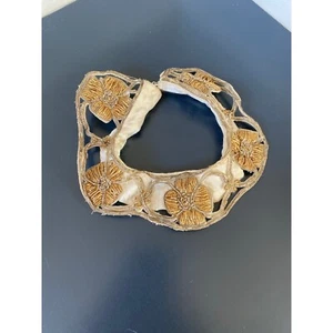 Vintage handbesticktes Hand Perlen Halsband Baar E. Bärte, Inc. Made in India - Bild 1 von 6