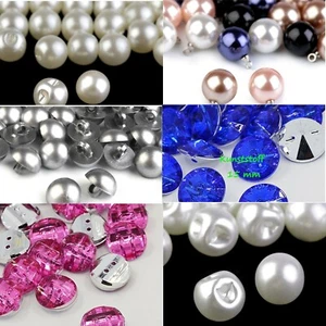 2-20 Kugelknöpfe Kunststoff Perlenknöpfe Brautkleid weiß sekt schwarz Brautmode - Bild 1 von 58