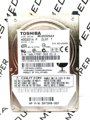 Toshiba 60GB MK6032GAX IDE (HDD2D14 F ZL01 T) Laptop HardDrive WIPED & TESTED! - Image 1 of 2