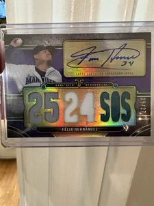 2024 Topps Triple Threads Felix Hernandez Triple Patch Auto 09/27- Mariners 🔥 - Picture 1 of 5