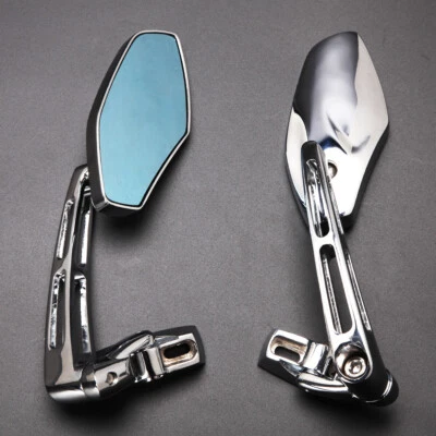 2x Espejos retrovisores laterales cromados antirreflejos para Suzuki GSXR 600 750 1000 Hayabusa Foto 1 de 4