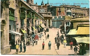 MALTA 1924 cartolina VALLETTA STRADA MARINA timbrata ITALIA (Z783) - Foto 1 di 2