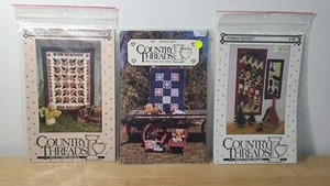 Lot of 3 Vtg Country Threads Folk Art Quilt Patterns #503 #158 #156     (K3) - Picture 1 of 7