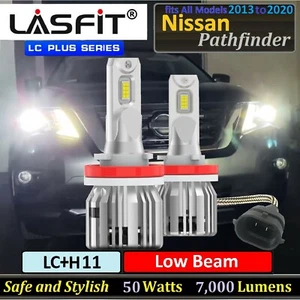 LASFIT Plus H11 LED Headlight Bulbs fit Pathfinder 2013-2020 50W 7000L 6000K - Picture 1 of 12