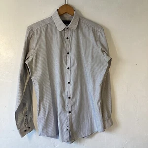 NEXT Slim Fit Mens White Pinstripe Long Sleeve Shirt Size 14.5 - Picture 1 of 8