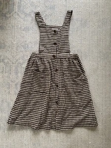 ZARA GIRLS TAN CHECK BROWN JUMPER OVERALL DRESS 13-14Y WORN ONCE - Picture 1 of 7