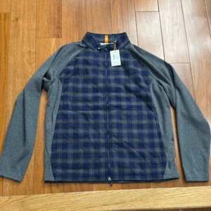 Chaqueta Húbrida Peter Millar Crown Sport Azul Gris Franela a Cuadros Talla XL Nueva con Etiquetas - Imagen 1 de 12