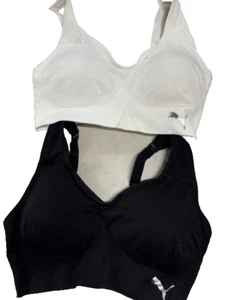 PUMA Womens Removable Cups CONVERTIBLE Sports Bra 2 Pack (WHITE/BLK, M) NWOT - Picture 1 of 3