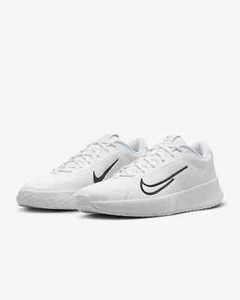 Nike M Vapor Lite 2 HC White Black Men Hardcourt Tennis Sports DV2018-100 Sz 6.5 - Picture 1 of 8