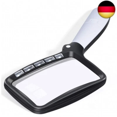 Kaome Klappbar Leselupe Groß 5 LED Lupe mit Licht 2-Fach Handlupe 2 Modi