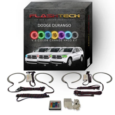 Kit Halo LED Ojo de Ángel RGB con Control Remoto IR para Faros Dodge Durango 2011-2013 Foto 1 de 4