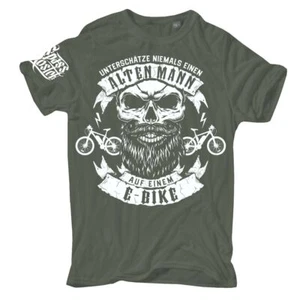 T-Shirt Unterschätze nie einen alten Mann mit EBIKE Elektro Bike S bis 10XL - Bild 1 von 9