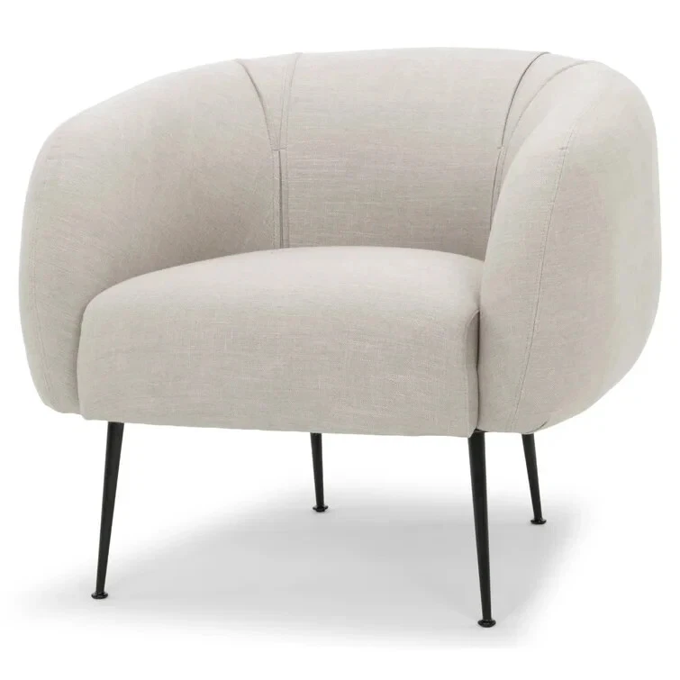 Silla de barril Depuy de 33"" de ancho de Brayden Studio con acento natural $1300 NB192 Foto 1 de 2