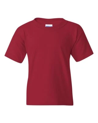 NEW Gildan YOUTH Heavy Cotton Plain Crew Neck Short Sleeves T-Shirt 5000B - Image 1 of 2