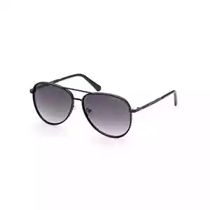 Gafas de sol Guess GU5206 02B negro mate metal aviador gris lente marco 59-14-145 - Imagen 1 de 7